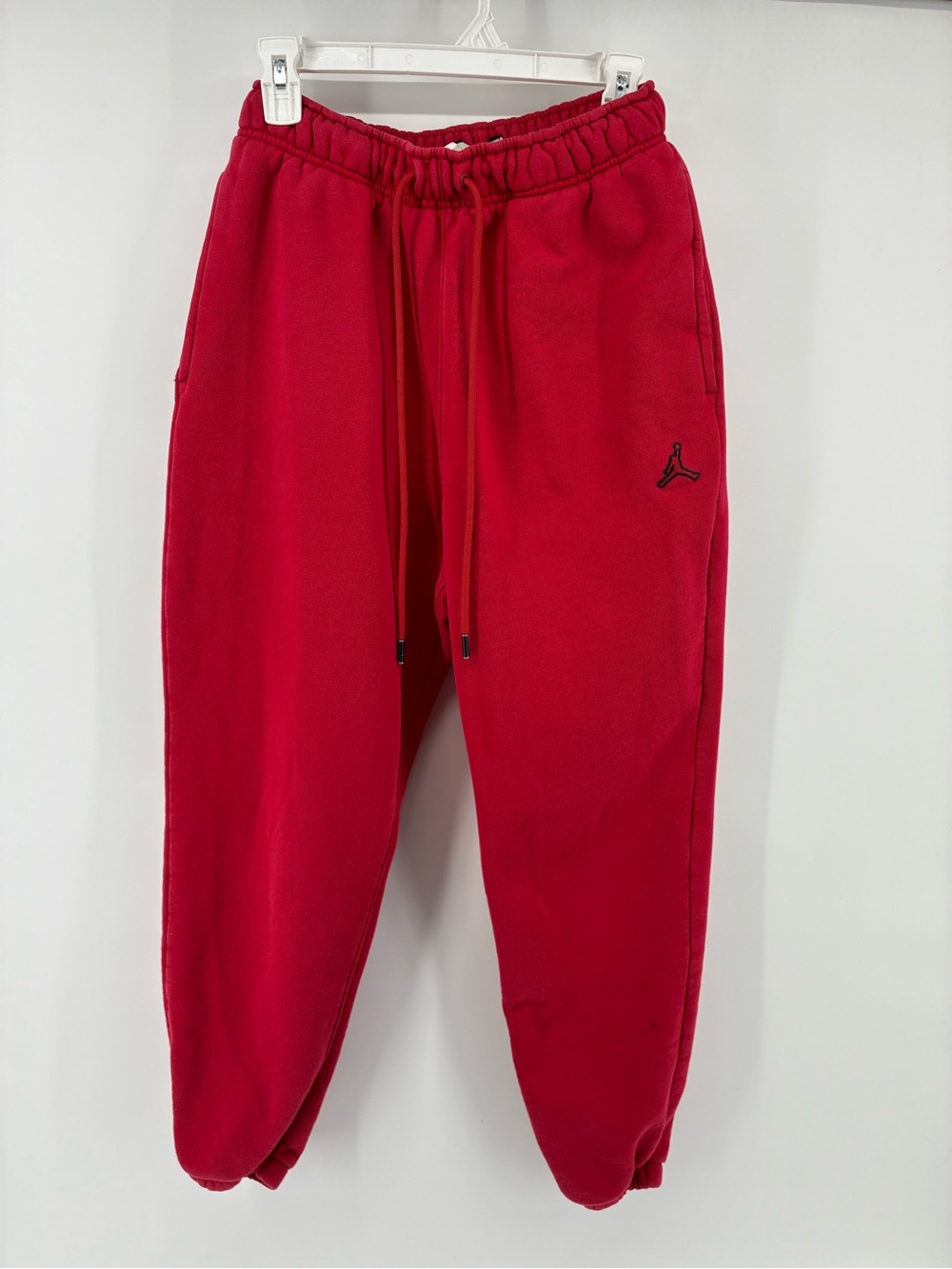 Jordan Red Fleece Sweatpants with Black Jumpman